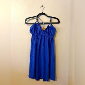 Soprano Purple Wood Beaded Halter Dress M